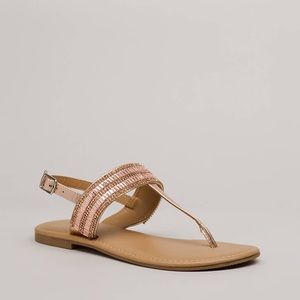 Jeweled T-Strap Sandals NWOT